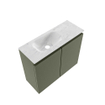 MONDIAZ TURE-DLUX 60cm toiletmeubel Army. EDEN wastafel Opalo positie links. Zonder kraangat. SW1104197