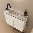 MONDIAZ TURE-DLUX 60cm toiletmeubel Talc. EDEN wastafel Glace positie links. Met 1 kraangat. SW1103119