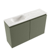 MONDIAZ TURE-DLUX 80cm toiletmeubel Army. EDEN wastafel Ostra positie links. Met 1 kraangat. SW1104719