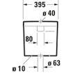 Duravit HappyD 2 duoblokreservoir + binnenwerk met onderaansluiting links 4.5/3L dualflush met wondergliss wit SW54363