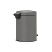 Brabantia NewIcon Pedaalemmer - 5 liter - kunststof binnenemmer - mineral concrete grey SW538286