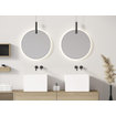 Looox Mirror collection spiegel - rond 60cm - ind.LED verl. sp.verw. m.black SW773290