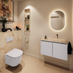 MONDIAZ TURE-DLUX 80cm toiletmeubel Cale. EDEN wastafel Frappe positie rechts. Zonder kraangat. SW1102680