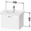 Duravit XBase Wastafelonderkast 58x44.8x44.8cm 1 lade Standaard greep met softclose spaanplaat Grafiet Mat SW444549