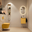 MONDIAZ TURE-DLUX 40cm toiletmeubel Ocher. EDEN wastafel Frappe positie rechts. Zonder kraangat. SW1102845