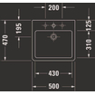 Duravit Vero opbouwwastafel onderzijde geslepen met bevestiging 50x47cm met kraangat en overloop met wondergliss wit 0292801