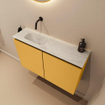 MONDIAZ TURE-DLUX 80cm toiletmeubel Ocher. EDEN wastafel Opalo positie links. Zonder kraangat. SW1104415
