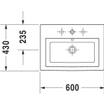 Duravit 2nd floor opbouwwastafel 60x43cm 1 kraangat wit 0292706