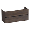 Saniclass Nexxt wastafelonderkast 120x46x55cm 2 softclose greeploze lades met 2 sifonuitsparingen Hout Black oak SW392956