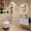 MONDIAZ TURE-DLUX 60cm toiletmeubel Cale. EDEN wastafel Frappe positie midden. Met 1 kraangat. SW1102659