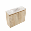 MONDIAZ TURE-DLUX 60cm toiletmeubel Washed Oak. EDEN wastafel Frappe positie midden. Met 1 kraangat. SW1103044