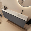 MONDIAZ TURE-DLUX 120cm toiletmeubel Dark Grey. EDEN wastafel Opalo positie rechts. Zonder kraangat. SW1104304
