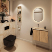 MONDIAZ TURE-DLUX 60cm toiletmeubel Washed Oak. EDEN wastafel Frappe positie links. Zonder kraangat. SW1103089