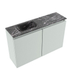 MONDIAZ TURE-DLUX 80cm toiletmeubel Greey. EDEN wastafel Lava positie links. Met 1 kraangat. SW1103859