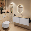 MONDIAZ TURE-DLUX 120cm toiletmeubel Cale. EDEN wastafel Frappe positie midden. Met 1 kraangat. SW1102693