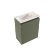 MONDIAZ TURE-DLUX 40cm toiletmeubel Army. EDEN wastafel Frappe positie links. Zonder kraangat. SW1102692
