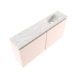 MONDIAZ TURE-DLUX 100cm toiletmeubel Rosee. EDEN wastafel Ostra positie rechts. Zonder kraangat. SW1105023