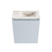 MONDIAZ TURE-DLUX 40cm toiletmeubel Clay. EDEN wastafel Frappe positie rechts. Met 1 kraangat. SW1102748