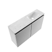 MONDIAZ TURE-DLUX 80cm toiletmeubel Plata. EDEN wastafel Opalo positie rechts. Zonder kraangat. SW1104501