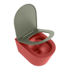 MONDIAZ LAVIE wandclosetpack - 36x53cm - diepspoel - rimless - Fire (rood) - softclose - quick-release - toiletzitting - Army (groen) SW1208571