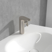 Villeroy & Boch Antao Eengreeps wastafelkraan - met Push-Open afvoergarnituur - Matt Brushed Nickel (RVS) SW974163