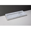 Forzalaqua Bellezza wastafel 120.5x51.5x9cm Rechthoek 0 kraangaten Natuursteen Carrara gepolijst SW230707