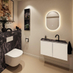 MONDIAZ TURE-DLUX 80cm toiletmeubel Talc. EDEN wastafel Lava positie midden. Met 1 kraangat. SW1103660