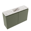 MONDIAZ TURE-DLUX 80cm toiletmeubel Army. EDEN wastafel Glace positie midden. Zonder kraangat. SW1103170