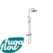 FugaFlow Eccelente Sobrado Badkamer Thermostatische Regendoucheset - 25cm - ronde hoofddouche - staafhanddouche - geborsteld RVS PVD SW1123382
