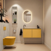 MONDIAZ TURE-DLUX 100cm toiletmeubel Ocher. EDEN wastafel Opalo positie links. Met 1 kraangat. SW1104446