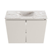MONDIAZ TURE-DLUX 60cm toiletmeubel Linen. EDEN wastafel Glace positie midden. Met 1 kraangat. SW1103368