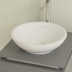 Villeroy en Boch Loop en Friends opzetwastafel 38cm met plug en keramische afdekking en overloop wit 1020123