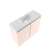 MONDIAZ TURE-DLUX 60cm toiletmeubel Rosee. EDEN wastafel Opalo positie midden. Zonder kraangat. SW1104489