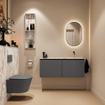 MONDIAZ TURE-DLUX 120cm toiletmeubel Dark Grey. EDEN wastafel Glace positie rechts. Zonder kraangat. SW1103259