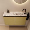 MONDIAZ TURE-DLUX 80cm toiletmeubel Oro. EDEN wastafel Glace positie rechts. Met 1 kraangat. SW1103410