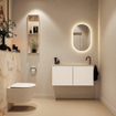 MONDIAZ TURE-DLUX 100cm toiletmeubel Talc. EDEN wastafel Frappe positie rechts. Met 1 kraangat. SW1102602
