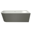 Xenz Charley XS Hoekbad - hoekopstelling rechts - 165x75cm - overloop - waste inox - bicolor edelwiss/cement SW381867