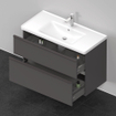 Duravit D-Neo meubelset m. wastafelonderbouwkast m. 2 laden m. softclose 100x20x48cm incl. wastafel grafiet mat SW642051