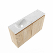 MONDIAZ TURE-DLUX Toiletmeubel - 80cm - Washed Oak - EDEN - wastafel Opalo - positie links - 1 kraangat SW1126217