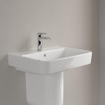 Villeroy & Boch O.novo wastafel 60x46x17.5cm Rechthoek 1 kraangat met overloopgat Wit Alpin glans Ceramic+ SW702126