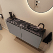 MONDIAZ TURE-DLUX 100cm toiletmeubel Smoke. EDEN wastafel Lava positie rechts. Met 1 kraangat. SW1104109