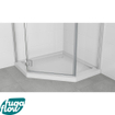FugaFlow Efficiente Vetro NWA3231 Douchecabine - 90x90x195cm - vijfhoek chroom profiel en helder glas SW1123807