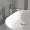 Villeroy & Boch O.novo Eengreeps wastafelkraan verhoogd met Push-Open afvoergarnituur - chroom SW974110
