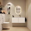 MONDIAZ TURE-DLUX 120cm toiletmeubel Talc. EDEN wastafel Glace positie midden. Met 1 kraangat. SW1103132