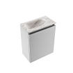 MONDIAZ TURE-DLUX 40cm toiletmeubel Plata. EDEN wastafel Glace positie links. Met 1 kraangat. SW1103452