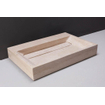 Forzalaqua Bellezza wastafel 80.5x51.5x9cm Rechthoek 1 kraangat Natuursteen Travertin gezoet SW67887