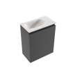 MONDIAZ TURE-DLUX 40cm toiletmeubel Dark Grey. EDEN wastafel Ostra positie links. Met 1 kraangat. SW1104791