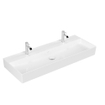 Villeroy & Boch Memento 2.0 wastafel onderzijde geslepen 120x47cm zonder overloop 2 kraangaten ceramic+ wit SW358465