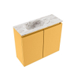 MONDIAZ TURE-DLUX 60cm toiletmeubel Ocher. EDEN wastafel Glace positie links. Met 1 kraangat. SW1103355