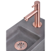 Differnz Ravo fonteinset - 38.5x18.5x25cm - Rechthoek - 1 kraangat - Recht rose koperen kraan - met zwart frame - beton donkergrijs SW373255